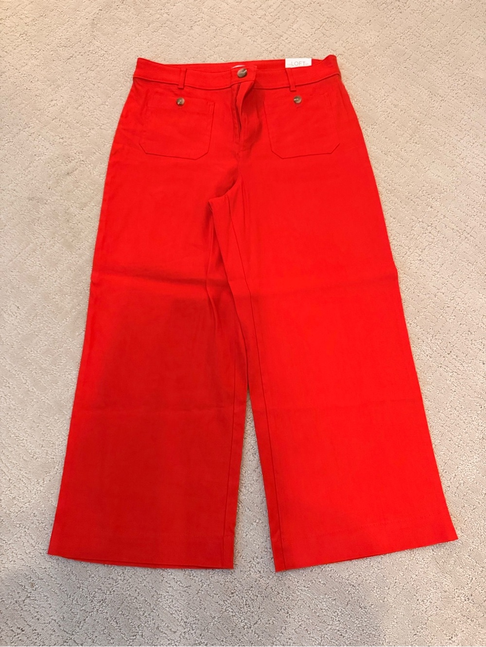 NWT LOFT Bright Red Wide-Leg Pants- Size 12